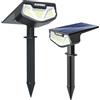 SUNNMO 2 Pezzi Faretti Solari a LED da Esterno, Lampade Luci Solari da Giardino Potenti 3 Modalità 32 LED IP65 Impermeabile Luce Faretto LED da Esterno Solare per Giardino Piante Albero Luce Fredda