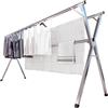 JAUREE Stendibiancheria pieghevole da 200 cm, per interni ed esterni, in acciaio inox, resistente, portatile, con 20 ganci antivento
