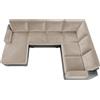 Sfcover Copri Divano Angolare Con Penisola A Sinistra in Velluto Elasticizzato Set L Angolare Copri Seduta Copridivano 15 Pieces Fodere Copricuscini (khaki,2pcs armrest)