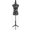 Relaxdays manichino da Sarto Donna, Taglia 36/38, Regolabile 130-167 cm, Supporto in Legno, Nero/Crema