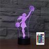 FLRXHK Cheerleader - Lampada notturna a LED con illusione 3D, con telecomando, 16 colori, luce notturna a LED USB per bambini, decorazione per la stanza dei bambini