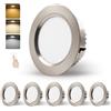DYKUWEY Faretti LED da Incasso per Cartongesso 230V 5W,IP44 Faretti LED Soffitto 20mm Ultrapiatto,Foro 65-75mm,Bianco Caldo 3000K Bianco Neutro 4000K Bianco Freddo 6500K Faretto led Cucina (Nichel, Set da 6)