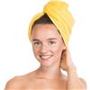 Brandsseller - Asciugamano per capelli con bottone, 100% cotone, colore: Giallo
