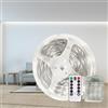 Gaoxun Striscia LED a Batteria 3m, 90 LEDs Flessibile Luci LED a Batteria Autoadesiva con Telecomando, Dimmerabile, 8 Modalità, Impermeabile, Tagliabile per Armadio, Scala Decorative, Bianco Freddo