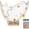 Topshop24you Rete decorativa da pesca per decorazione marittima, disponibile in diverse misure, opzionale con conchiglie e colli da pescatore, accessorio marittimo per casa, giardino e feste (conchiglie 200 x 400