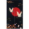 LIGICKY Stile giapponese, spessore Noren lungo, tenda per porta, divisorio per la casa, 85 x 150 cm, nero, gru bianca, sole rosso e fiori