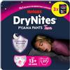 Huggies Drynites Mutandine Assorbenti per la Notte per Bambina, Taglia XL (48-60 Kg), Confezione da 27 Pezzi (9x3)