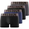 FREEGUN Mutande Boxer Uomo Sport, Set da 4, Nero N (S)
