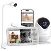 Dr.Care VistaView Lite Smart WLAN Babyphone con fotocamera Baby Monitor - 4" 720P Screen, fotocamera 1080P controllo app, allarme di movimento (Monitor 4" con 1 Telecamera + 1 Supporto Clip)