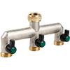 Hydrogarden Distributore acqua rubinetto a 3 vie, distributore acqua 3/4 pollici, tubo da giardino, valvola a sfera per regolare e bloccare il flusso d'acqua