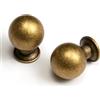 BEILEIOU Pomelli in ottone anticato classici vintage retrò per cassetti della cucina, armadio, bagno, cassettiera, armadietto, maniglie hardware in lega di zinco (2, ottone antico, manopola)
