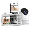 Dr.Care VistaView Lite Smart WLAN Babyphone con fotocamera Baby Monitor - 4" 720P Screen, fotocamera 1080P controllo app, allarme di movimento, visione notturna, batteria 3000 mAh