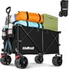 SLIDBEAT - Carrello da Giardino Pieghevole 220L, Carrello Spiaggia con Ruote Grandi, per Rimorchio per Giardino da Campeggio all'aperto Ogni Tipo di Terreno, Portata fino a 150kg
