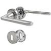 BEILEIOU Maniglie per porte interne Set di maniglie per porte Maniglia in acciaio inossidabile Moderna, pomello per porta d'ingresso e porte interne Serratura a cilindro BB-Buntbart Argento, ideale