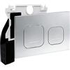 Empyreal Placca di scarico WC Compatibile con Geberit Duofix Sigma e Delta|115610001 Scivolo per pastiglie pulitrici|Doppia scarico|246 x 164 mm（Argento Opaco）
