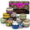 BlissTrip Regalo per Donne 12 Pezzi Set di Candele Profumate di Metallo per Moglie,Fidanzata,Candele in Cera di Soya Naturale Confezione da Regalo per Casa,Natale,San Valentino,Compleanno,Festa della Mamma