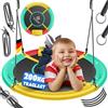 KESSER® Altalena a nido, altalena a disco, altalena pensile, rotonda, diametro 60 cm, portata fino a 200 kg, con cuscino e 4 maniglie regolabili, per interni ed esterni, per bambini e adulti, Tropical