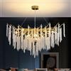 YZBEIMDAI Moderno Lampadario al Cristallo, G9 Portalampada, K9 Rotondo Cristallo Lampada a Sospensione per Sala da Pranzo, Cucina, Isola, soggio