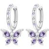 CYCUFF Orecchini a cerchio in argento Sterling 925 con zirconia cubica colorata, set di orecchini gioielli per donna, idea regalo per lei, orecchino, Argento sterling, Zirconia cubica