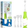 Seago Spazzolino Elettrico per Bambini 0-3 Anni, Spazzolino Sónico con Luce LED per Ispezione, 4 Testine di Ricambio, Base a Ventosa, Design a Pinguino, Impermeabile IPX7(Verde)