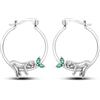 CYCUFF Orecchini a cerchio in argento Sterling 925 con zirconi colorati, set di orecchini da donna, regalo per lei, orecchino, Argento sterling, Zirconie sintetico