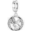 CYCUFF Ciondolo a forma di lettera a farfalla, in argento 925, per braccialetti e collane, gioielli con zirconi, regalo per donne, famiglia, amici, charm, Argento sterling, argento Sterling 925