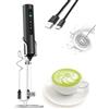 JIMYIU Frullatore Elettrico per Latte 3-in-1 con Supporto, Display LED Ricaricabile e 3 Velocità - Frullino Portatile per Caffè, Frullati Proteici, Cottura - Crea Schiuma per Latte, Cappuccino, Matcha - Nero