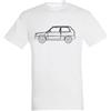 Generico T-shirt in cotone con sagoma auto panda (Bianco, L)