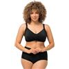 Ulla Popken Top Bikini Tina Tinta Unita da Donna, Nero, 50
