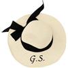 love print Cappello di Paglia con Nome Ricamato Cappelli da Sole a Tesa Larga per Donna Cappelli da Spiaggia Personalizzati Bianco