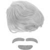 JEWEDECO Parrucca Vecchietta da Professore Barba e Sopracciglia Bianche in Fibra Resistente al Calore, Set Costume Realistico Leggero per Feste ed Eventi per Adulti e Ragazzi