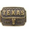 Xwest Western Cowboy Classic Texas Longhorn Bullhead Fibbia per cintura, bronzo, 1.5 inch
