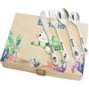 Amikado Posate bambino personalizzate con cofanetto opzionale stampato - Design Oceano - Regalo nascita, compleanno, battesimo