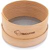 PRIMOLEGNO Setaccio in Legno Massello Certificato | Diametro 14 cm | Rete a Maglia Fine 1x1 mm | Adatto per Setacciare Farina Cereali Zucchero Polenta Riso Sabbia | Prodotto di qualità Garantita