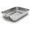 Space Home Teglia da Forno Rettangolare in Acciaio Inossidabile - Teglia Lasagna - Rostiera con Maniglie Pieghevoli - 40 cm - Grill