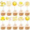 Gyufise 36 decorazioni per cupcake con scritta First Trip Around The Sun Here Comes the Sun, decorazione per torte per il primo compleanno, per baby shower, forniture per feste