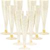 NAMIS Bicchieri da spumante in plastica, 20 pezzi, da 150 ml, riutilizzabili, con pennarello a punto dorato, in plastica, per matrimoni, feste, picnic, attività all'aperto, Mimosa Bar (oro)