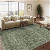 HUGEAR Vintage Tappeto 160x230cm Verde Antiscivolo Lavabile In Lavatrice Salotto Camera Da Pranzo Sedia Ufficio Tappeti Grandi Rug Esterno Pelo Corto Carpet