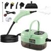 Towwoo Pulitore a vapore portatile 2500 W, 1100 ml, pulitore a vapore ad alta pressione con 3 testine, pulitore a vapore multifunzione per mobili da cucina, bagno, auto (verde nuovo)