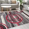 Mazovia Tappeto Moderno - Morbido Pelo Corto - Tappeto da Salotto Oeko-Tex - Tappeto per Ingresso Camera, Da Letto, Cucina, il Soggiorno - Collezione ATENA - Grigio Rosso 180 x 250 cm