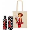 illustrArte Set Borraccia + Shopper Cádiz: Pepa | Set regalo flamenco con una borraccia termica e una shopper Cádiz, pratico per compleanni, danza, viaggio e tempo libero.