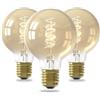 CALEX Lampadina LED E27, G80, Filamento a spirale, Vintage Oro, 2100K Luce calda, Dimmerabile, Confezione da 3
