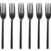 GRÄWE Set di 6 forchette da dessert, piccole forchette da dolce, lavabili in lavastoviglie, posate da dessert, forchetta per torte, 6 persone, acciaio inossidabile, nero, serie Lisbona