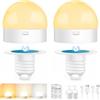 Blakapoo Lampadina Ricaricabile con Telecomando, Lampadina LED E27 Dimmerabile, con Funzione Timer, 3 Temperature di Colore, con Base Magnetica per Uso Domestico, luce di Emergenza con Gancio, 2 pezzi