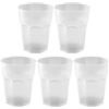 Engelland - 5 bicchieri di plastica bianchi, bicchieri da cocktail da 250 ml, con scala graduata, impilabili, riutilizzabili, in plastica, effetto ghiaccio, bicchieri per feste, bicchieri da bere