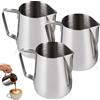 BAIFULAI 3 bricco per latte in acciaio inox, 150 ml, con design a V, per cappuccino, latte art, espresso, perfetto per gli amanti del caffè, argento