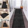 LUMIPAP Tappeto lungo e antiscivolo, lavabile, per cucina e corridoio, 50 x 300 cm, tappeto lungo per cucina personalizzabile, colore nero profondo