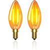 Klarlight 2,5W Lampadine LED E14 Luce Calda 2200K,C35 Candela Lampadina Vintage SES Ambrato Mini Lampadina,Equivalenti a 20W,Non Dimmerabili,2 Pezzi