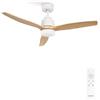 CREATE / WINDSTYLANCE NATURAL WOOD/Ventilatore da soffitto bianco pale legno naturale con telecomando / 40W, Silenzioso, Ø132 cm, 6 velocità, estate-inverno, doppia altezza, motore DC
