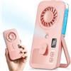 Otlonpe Mini ventilatore nebulizzatore portatile, piccolo ventilatore portatile ricaricabile con nebbia d'acqua, 4 velocità, display a LED, supporto pieghevole, raffreddamento personale per viaggi